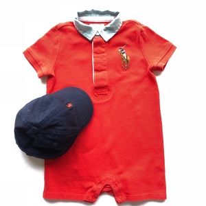 Ralph Lauren Short Romper & Baseball Hat